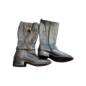 Ralph Lauren Womens Black Leather Knee-High Riding Boots Size 7B SKU 9095